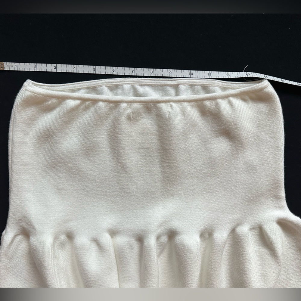 NWT Anthropologie Ivory Strapless Knit Peplum Tube top - Picture 10 of 11